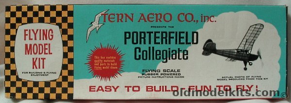 Tern Aero Porterfield Collegiate - Rubber Powered Flying Airplane Model, 107-200 plastic model kit